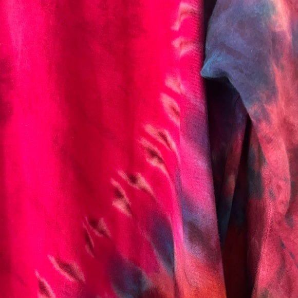 EPIC BOHO ANGEL SLEEVE COTTON JERSEY MODERN TIEDYE DRESS/kimono HOOD!!! - Picture 6 of 11